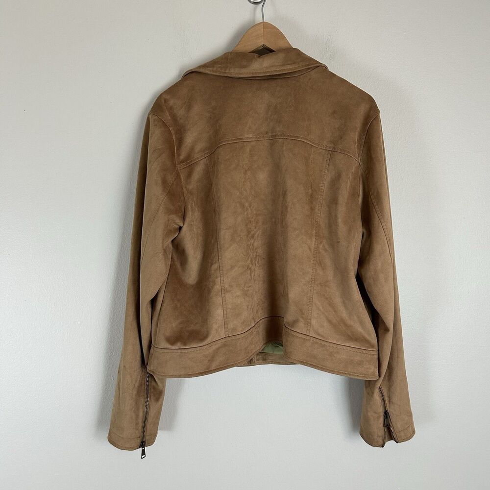 Anthropologie XL Suede Lucie Moto Jacket Brown Motorcycle Western Country Hippie - Picture 6 of 7